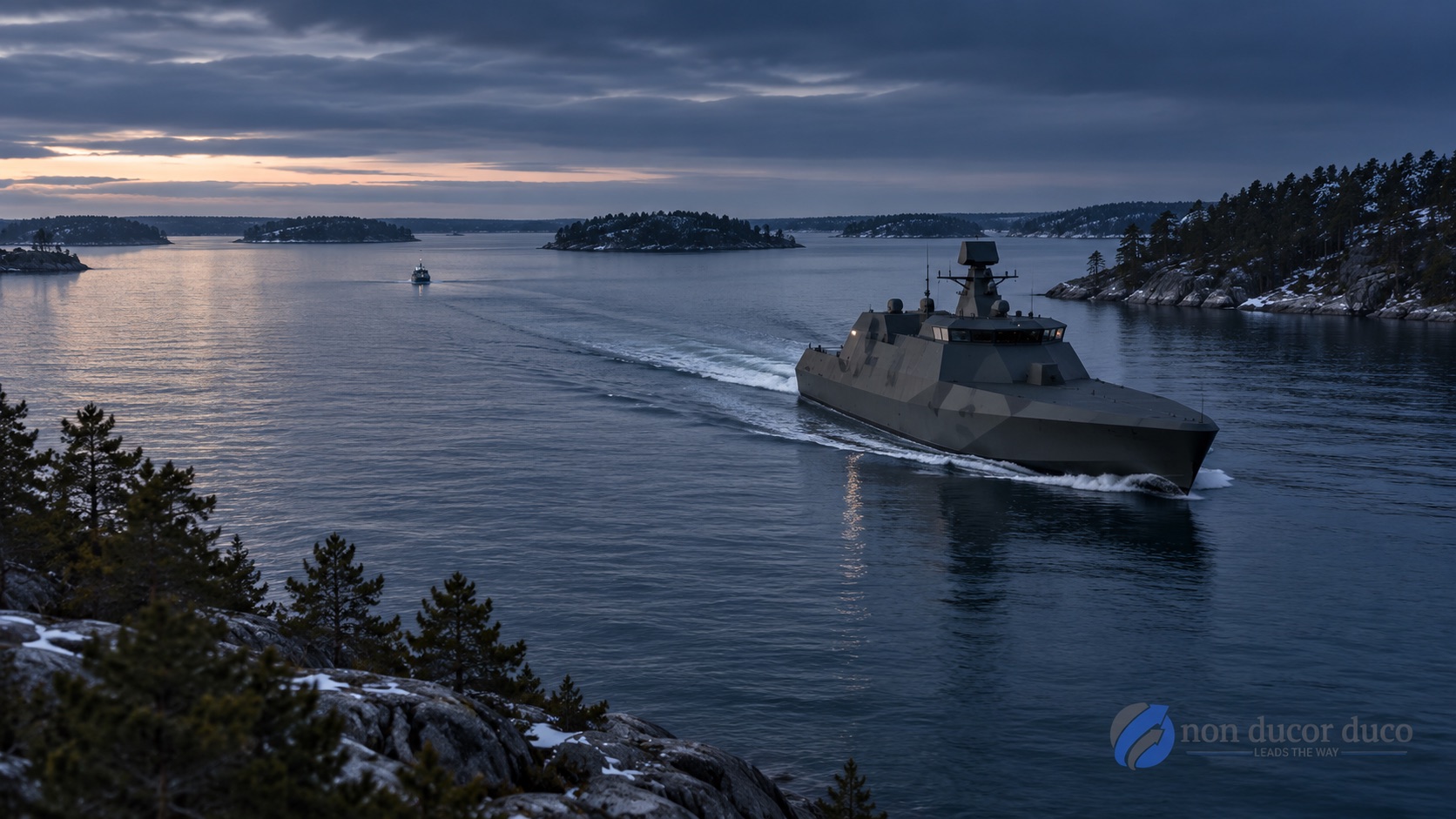 Modern patrol vessel operating in the Finnish Baltic archipelago.